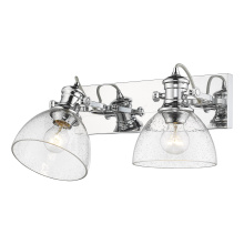 Golden 3118-BA2 CH-SD - Yep by Golden Lighting Hines 2-light Vanity in Chrome and Seeded Glass